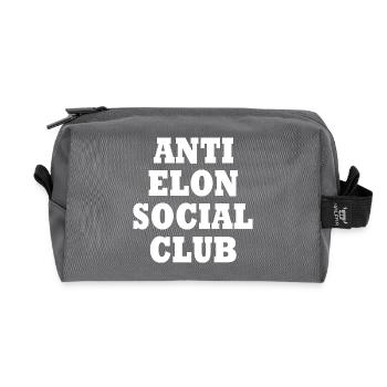 anti elon social club - Recycled Toiletry Zip Bag - anthracite - Front
