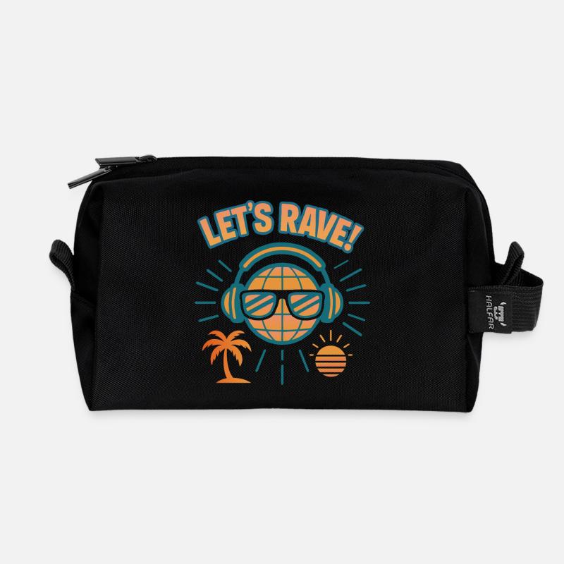Lets rave - Recycelte Kulturtasche - Schwarz