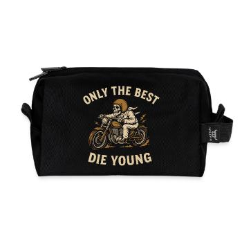 Only the Best Die Young – Biker Statement - Recycelte Kulturtasche - Schwarz - Vorne