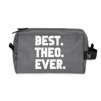 Best Theo Ever Retro Gift Saying Birthday - Recycled Toiletry Zip Bag - anthracite - Front