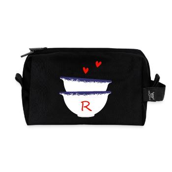 Lettre r bols breton - Trousse de toilette en tissu recyclé - noir - Devant