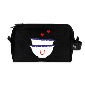 Lettre u bols breton - Trousse de toilette en tissu recyclé - noir - Devant