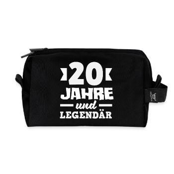 Funny 20th Birthday Gift - Recycled Toiletry Zip Bag - black - Front
