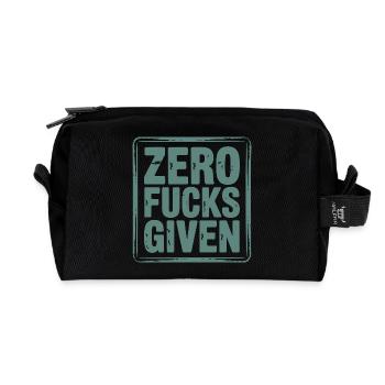 Bittersüßes Zero Fucks Design - Recycelte Kulturtasche - Schwarz - Vorne