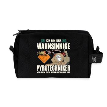 Wahnsinniger Pyrotechniker Motiv - Recycelte Kulturtasche - Schwarz - Vorne