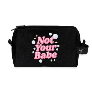 not your babe / y2k design - Recycled Toiletry Zip Bag - black - Front