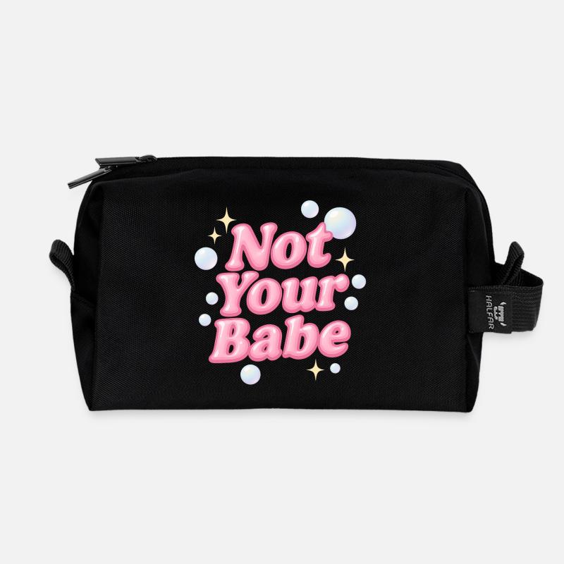 not your babe / y2k design - Recycelte Kulturtasche - Schwarz