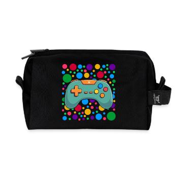 Farbenfroher Gaming-Controller Spotty Dotted Gaming - Recycelte Kulturtasche - Schwarz - Vorne