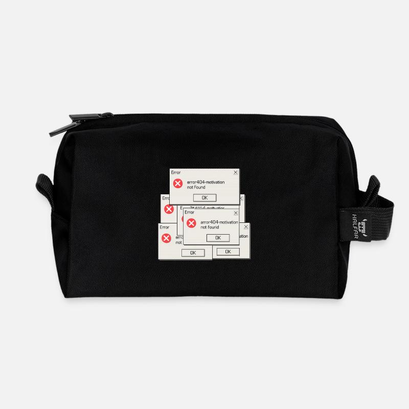 404 Motivation not found - Recycled Toiletry Zip Bag - black