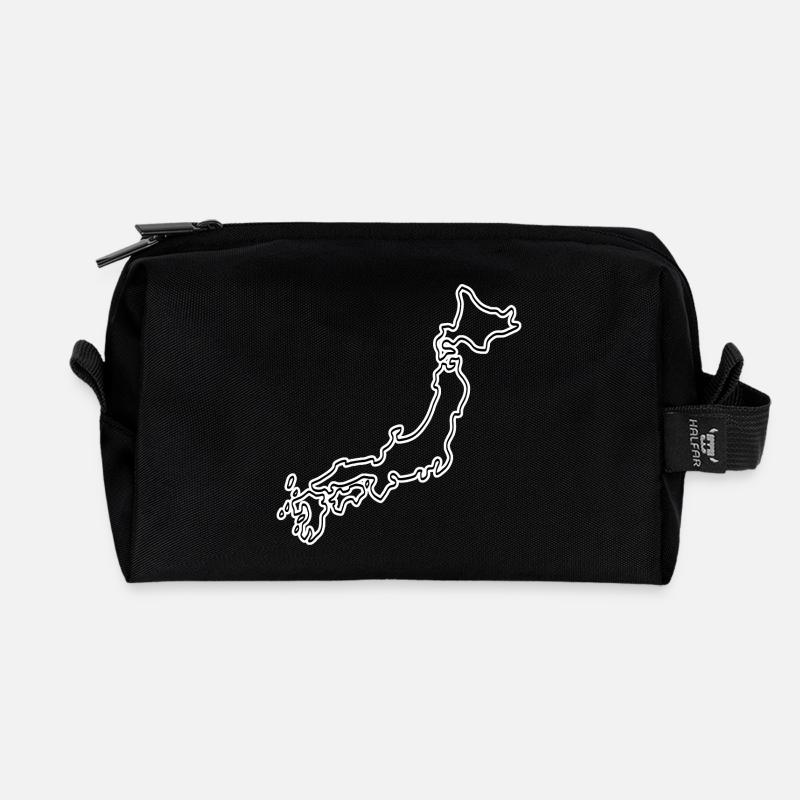 Japan Outline – Minimalistisches Kartendesign - Recycelte Kulturtasche - Schwarz