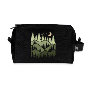 Wald Landschaft Natur Bäume Naturliebhaber - Recycelte Kulturtasche - Schwarz - Vorne