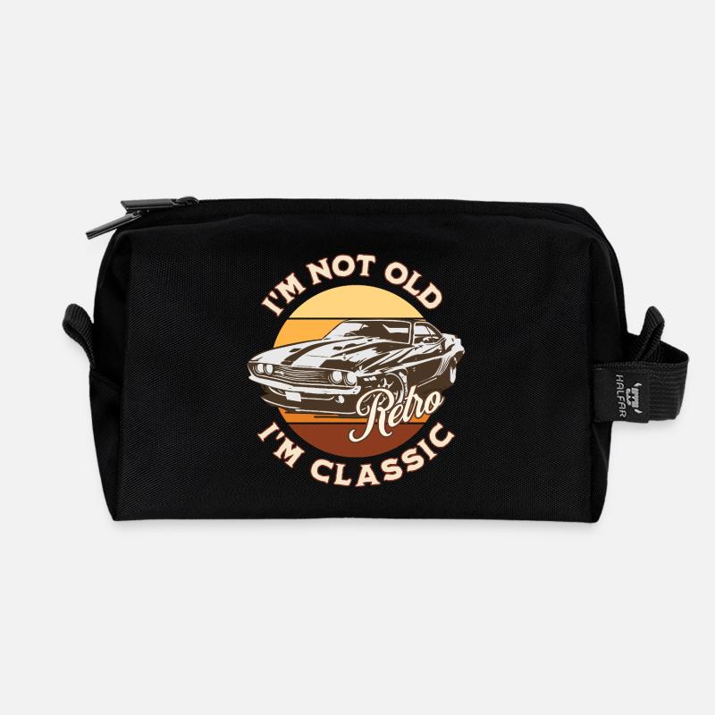 I'm not old I'm classic - Recycelte Kulturtasche - Schwarz