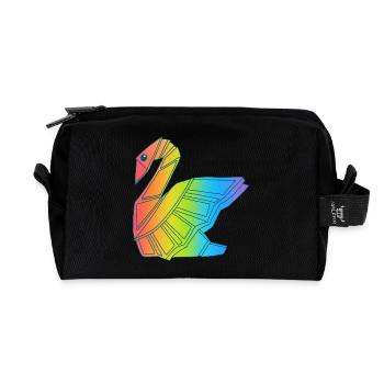 Rainbow Swan - Recycled Toiletry Zip Bag - black - Front