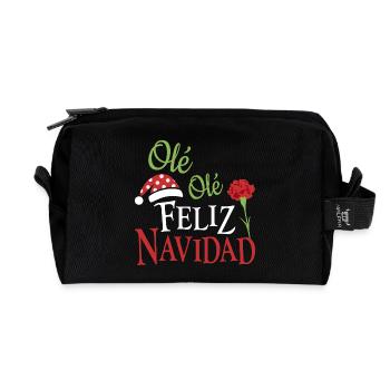 Ole Ole Frohe Weihnachten - Recycelte Kulturtasche - Schwarz - Vorne