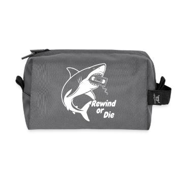 Rewind or The Shark Cassette - Recycled Toiletry Zip Bag - anthracite - Front