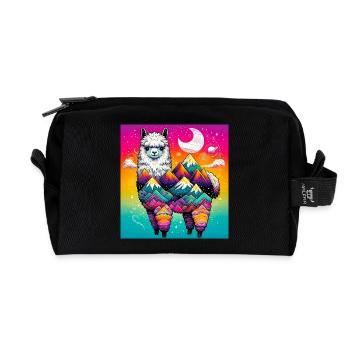 Alpaka - Recycelte Kulturtasche - Schwarz - Vorne