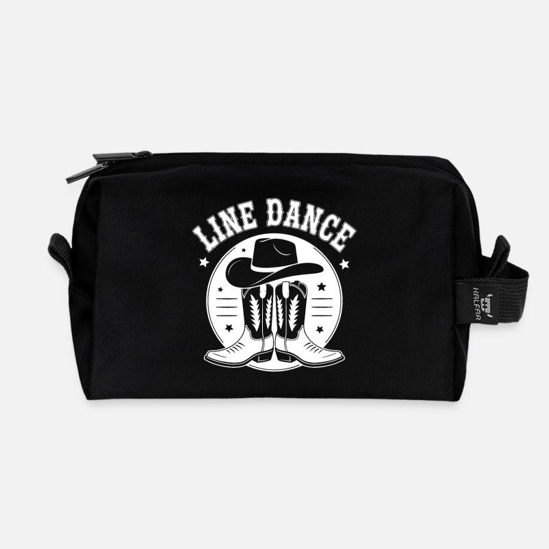 Line Dance Cowboy - Recycelte Kulturtasche - Schwarz