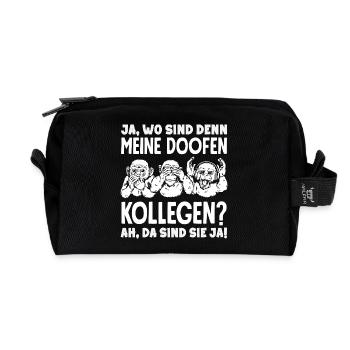 Mes collègues stupides. Les voilà du travail de bureau. - Trousse de toilette en tissu recyclé - noir - Devant
