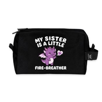 Frère Dragon Mignon, Frère ou Sœur - Trousse de toilette en tissu recyclé - noir - Devant