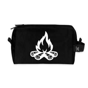 Lagerfeuer Symbol Flamme - Recycelte Kulturtasche - Schwarz - Vorne