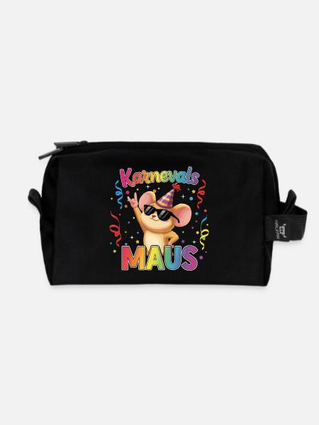 Karnevalsmaus Köln Karneval Rock Geschenk - Recycelte Kulturtasche - Schwarz