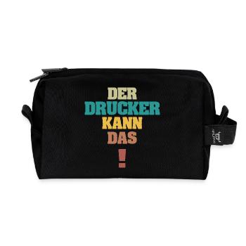 Drucker - Recycelte Kulturtasche - Schwarz - Vorne