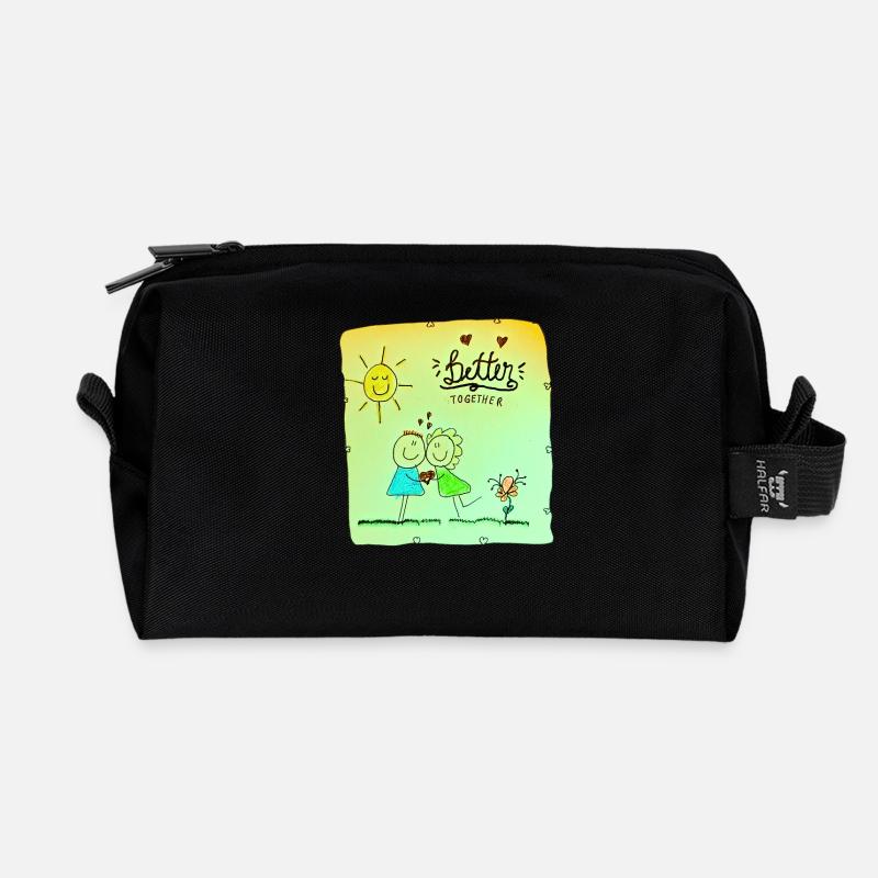 Gemeinsam Besser Zeichnung - Recycelte Kulturtasche - Schwarz