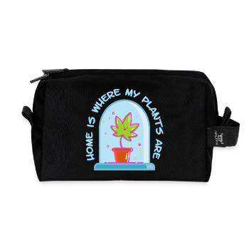 Chez moi, c’est là où se trouvent mes plantes - Trousse de toilette en tissu recyclé - noir - Devant