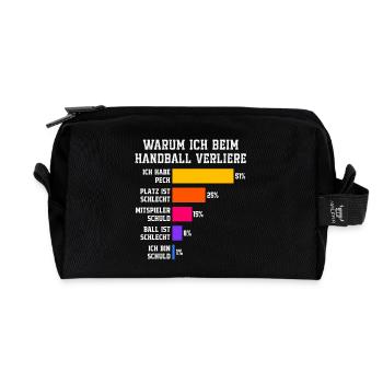 Warum ich beim Handball verliere Handball - Recycelte Kulturtasche - Schwarz - Vorne