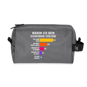 Warum ich beim Schwimmen verliere Schwimmen  - Recycelte Kulturtasche - Anthrazit - Vorne