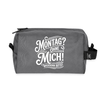 Lundi sans moi – Week-end - Trousse de toilette en tissu recyclé - anthracite - Devant