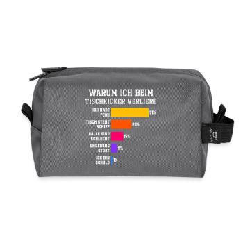 Why I lose at foosball table - Recycled Toiletry Zip Bag - anthracite - Front