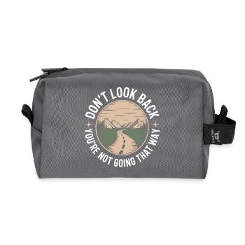Ne regarde pas en arrière, tu ne vas pas dans cette direction, motivation - Trousse de toilette en tissu recyclé - anthracite - Devant