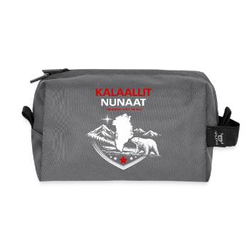 Kalaallit Nunaat - Greenland Nature & Protest Motif - Recycled Toiletry Zip Bag - anthracite - Front