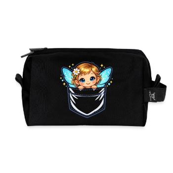 Engelchen Taschen-Portal - Recycelte Kulturtasche - Schwarz - Vorne