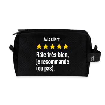 Grumpy Humor Reviews Complainer - Recycled Toiletry Zip Bag - black - Front