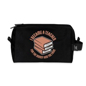 Je suis devenu professeur pour le logo de blague sur l’argent et la célébrité - Trousse de toilette en tissu recyclé - noir - Devant