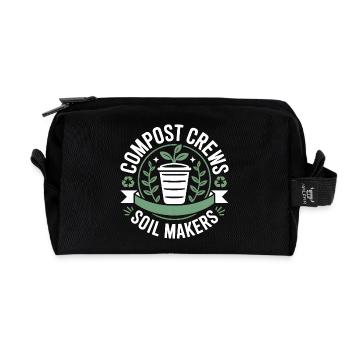 Compost Crews Soil Makers Gardeners - Recycled Toiletry Zip Bag - black - Front