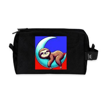 La paresse dort sur la Lune - Trousse de toilette en tissu recyclé - noir - Devant
