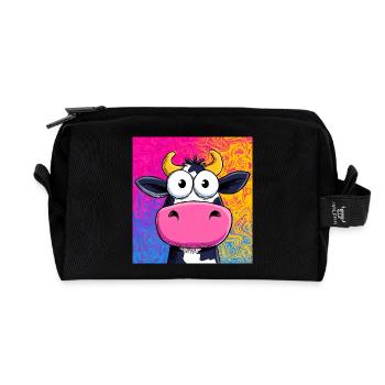 vache - Trousse de toilette en tissu recyclé - noir - Devant