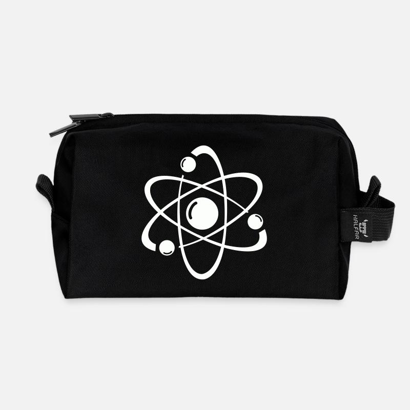 Atommodell Linienkunst - Recycelte Kulturtasche - Schwarz