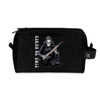 Grim Reaper Rocks The Guitar - Recycled Toiletry Zip Bag - black - Front