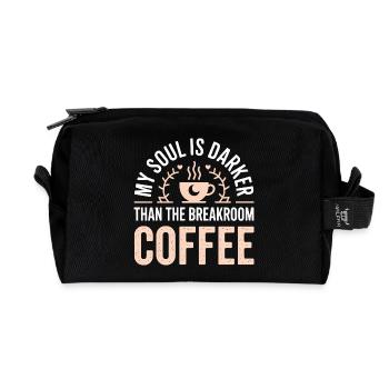 Âme plus sombre que le café de la salle de pause - Trousse de toilette en tissu recyclé - noir - Devant