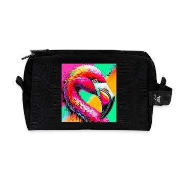 Flamant - Trousse de toilette en tissu recyclé - noir - Devant