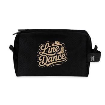 Line Dance mein Hobby - meine Passion - mein Ding - Recycelte Kulturtasche - Schwarz - Vorne