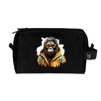König des Großstadtdschungels. Gorilla im Graffiti-Stil. - Recycelte Kulturtasche - Schwarz - Vorne