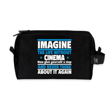 Imaginez une vie sans cinéma - Trousse de toilette en tissu recyclé - noir - Devant