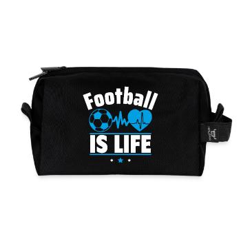 Football is life - Recycled Toiletry Zip Bag - black - Front