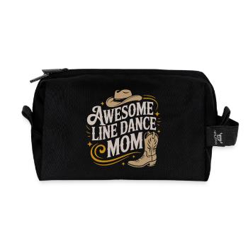 Linedance Mom. Wunderbare Line Dance Mama - Recycelte Kulturtasche - Schwarz - Vorne