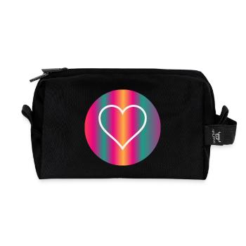 HEART - Recycled Toiletry Zip Bag - black - Front